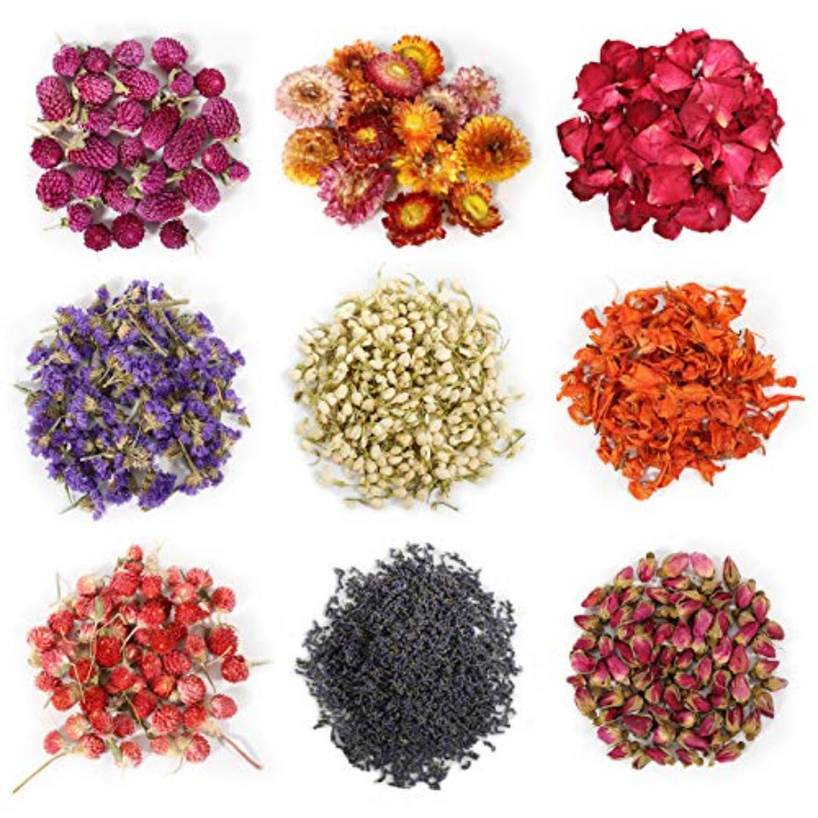 9 Bags Dried Flowers, 100% Nat - Soap Making Diy Kit recension och pris