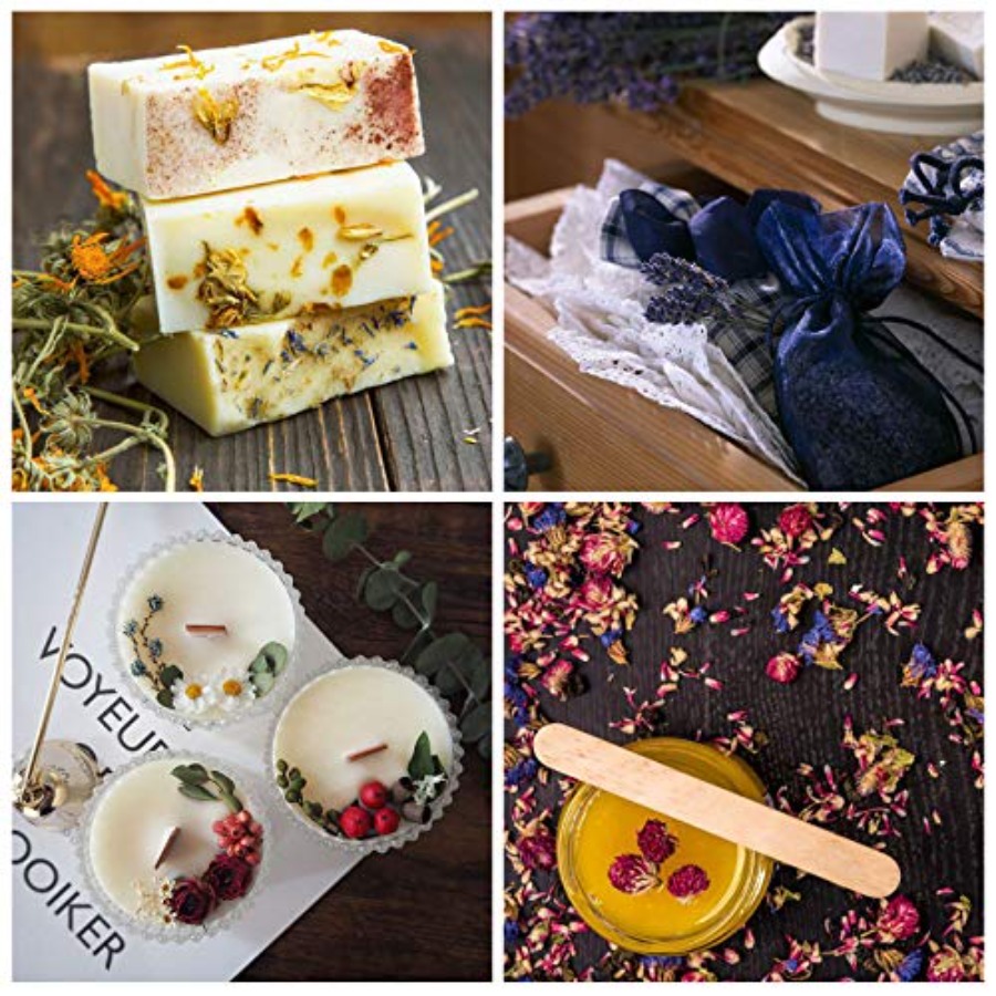 9 Bags Dried Flowers, 100% Nat - Soap Making Diy Kit recension och pris