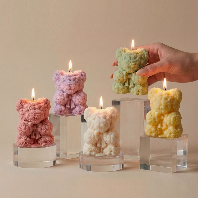 Rose Bow Bear Candle Silicone  - Soap Making Gifts recension och pris